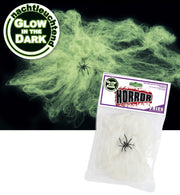 narrenwelt Spinnennetz groß mit 1 Spinne nachtleuchtend GID  Halloween ca. 20 Gramm
