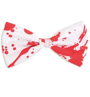narrenwelt blutige Schleife Fliege Horror Halloween Zombie Bloody Doc Scherzartikel Weiss mit roten Blutflecken Accessoire Karneval