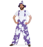 narrenwelt Kuh Hose Plüsch lila/weiß lange Kuhhose Latzhose Bayern Gaudi Fest im Oktober Gr. M - XXXL Bierzelt