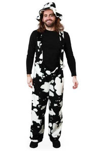 narrenwelt Kuh Hose Plüsch schwarz/weiß lange Kuhhose Latzhose Bayern Gaudi Fest im Oktober Gr. M - XXL Bierzelt