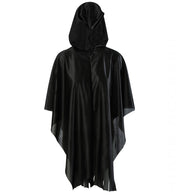 narrenwelt Kostüm Skull mit Kapuze nachtleuchtend GID Skelett 1tlg mit Kapuze Umhang Halloween Kinder Gespenst  Gr. 128/140 - 152/164