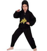 narrenwelt Kostüm Ninja Kämpfer 2-teiliges Kostüm mit Kopfbedeckung, Karneval, Fasching