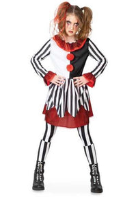 narrenwelt Kostüm Horror Clown Kleid Horrorclownkleid Halloween Horrorclown* in  Mächen Gr. 128 - 164