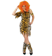 narrentwelt Kostüm Tiger Tigerlady mit Beinstulpen Tier Damen Kostüm Gr 36