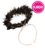 narrenwelt Heiligenschein blinkend Edel schwarz mit 3 Blinkmodi und 10 LED inkl Batterie Engel Kostüm Accessoires