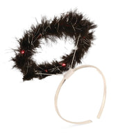 narrenwelt Heiligenschein blinkend Edel schwarz mit 3 Blinkmodi und 10 LED inkl Batterie Engel Kostüm Accessoires