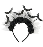 narrenwelt Haarreif Fledermaus schwarz Halloween Gothic schwarze Braut Kostüm Accessoires