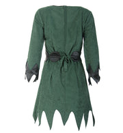 narrenwelt Kostüm Waldhexe Damen Hexe Kleid kurz 1tlg. mit Gürtel Hexe Halloween Hexenkleid Hexenkostüm Gr. 36 - 38