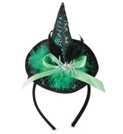 narrenwelt Minihut Haarreif Hexe Hexenhut mit Strass - Spinne  3 Farben Halloween Kostüm Accessoires