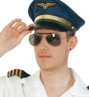 narrenwelt  Brille Cop Sonnenbrille Polizei Kampfpilot Kapitänbrille Pilotenbrille Fasching Kostüm Accessoires