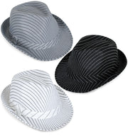 narrenwelt Hut mit Nadelstreifen Trilby Gangster Herrenhut Gr. 58cm in 3 Farben