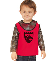 narrenwelt Kostüm Ritter Kind Jungen Oberteil  Kettenhemd Look Kinderkostüm Babykostüm Gr. 86 - 98