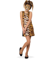 narrenwelt Kostüm Tiger Kleid Sweet Tisha  1tlg PLÜSCH Kinder-Kostüm Fasching Gr. 104 + 116