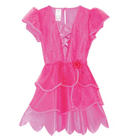 narrenwelt Kostüm Fee Blumenfee Elfe  Mädchen Kleid pink  Kinder-Kostüm Fasching Gr. 104-128