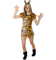 narrenwelt Tiger Kleid Little Tisha  1tlg Tier PLÜSCH Teennie Kinder-Kostüm Fasching Gr. 140 - 164