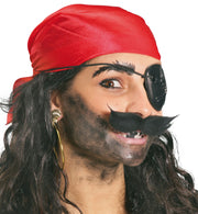narrenwelt Piraten Set Piratenset 4tlg: Augenklappe,Ohrringe,Schnurrbart,Kopftuch
