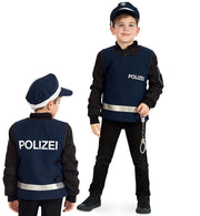 narrenwelt Polizei Weste blau mit Klettverschluss Kinder Spielweste Polizist Polizeiweste 116 - 152