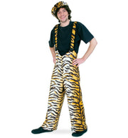 narrenwelt Kostüm Tiger Hose Plüsch Trägerhose Tigerhose Plüschhose Unisex M + XL