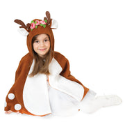 narrenwelt Cape Reh Rehlein mit Kapuze und Geweih Mädchen Märchen Tier Kostüm Weihnachten Kleinkind  Gr. 98 + 104/116 Fasching