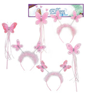 narrenwelt Set Elfe Elfenset Feenstab ca. 40 cm und Haarreif Schmetterling Kostüm Fee Fasching Accessoire