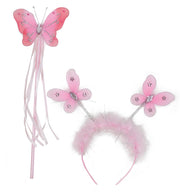 narrenwelt Set Elfe Elfenset Feenstab ca. 40 cm und Haarreif Schmetterling Kostüm Fee Fasching Accessoire