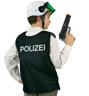 narrenwelt Kostüm  Weste Polizei für Kinder schwarz Gr. 116 - 140