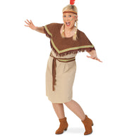 narrenwelt Kostüm Indianerin Sikari 1tlg Damen Kleid mit Gürtel Damenkostüm Fasching Gr. 46 _ 54
