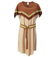 narrenwelt Kostüm Indianerin Sikari 1tlg Damen Kleid mit Gürtel Damenkostüm Fasching Gr. 46 _ 54
