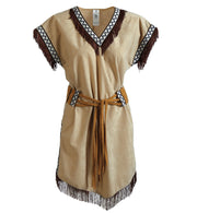 narrenwelt Kostüm Indianerin HELLER STERN Kleid mit Gürtel Indianer*in Damen Kostüm Gr 38 - 50
