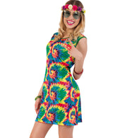 narrenwelt Kostüm Hippie HOPE Kleid  Damen Fasching 34-40