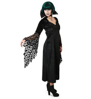 narrenwelt Kostüm Vamp Kleid KIRIA mit Stehkragen Damenkostüm Halloween Vamp Gr. 38 - 44