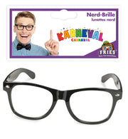 narrenwelt Nerd-Brille Nerd Brille schwarz Fasching Accessoire
