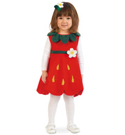 narrenwelt Kostüm Erdbeere Emily Strawberry mit Haarreif Baby Kinderkostüm Mädchen Gr. 98 + 104