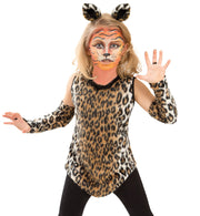 narrenwelt Kostüm Katze Minka  Kätzchen-Kleid Mädchen 3tlg Tier Kinder-Kostüm mit Stulpen Plüsch 116 - 140