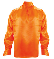 narrenwelt Rüschenhemd orange Glanz Retro 70th DJ Disco Schlager Hemd  Schlagerhemd  M - XL Motto Party Event