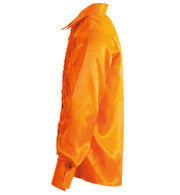 narrenwelt Rüschenhemd orange Glanz Retro 70th DJ Disco Schlager Hemd  Schlagerhemd  M - XL Motto Party Event