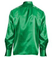 narrenwelt Rüschenhemd grün Glanz Retro 70th DJ Disco Schlager Hemd  Schlagerhemd  M - XL Motto Party Event