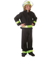 narrenwelt Feuerwehrmann schwarz Feuerwehr Anzug 2tlg Kinder Gr.: 98 - 164