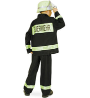 narrenwelt Feuerwehrmann schwarz Feuerwehr Anzug 2tlg Kinder Gr.: 98 - 164