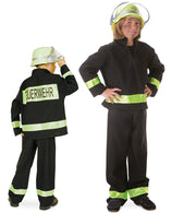 narrenwelt Feuerwehrmann schwarz Feuerwehr Anzug 2tlg Kinder Gr.: 98 - 164