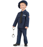 narrenwelt Kostüm Polizist Austria Polizei 4tlg Anzug blau + Schlips+ Mütze Kinder Gr 104-152